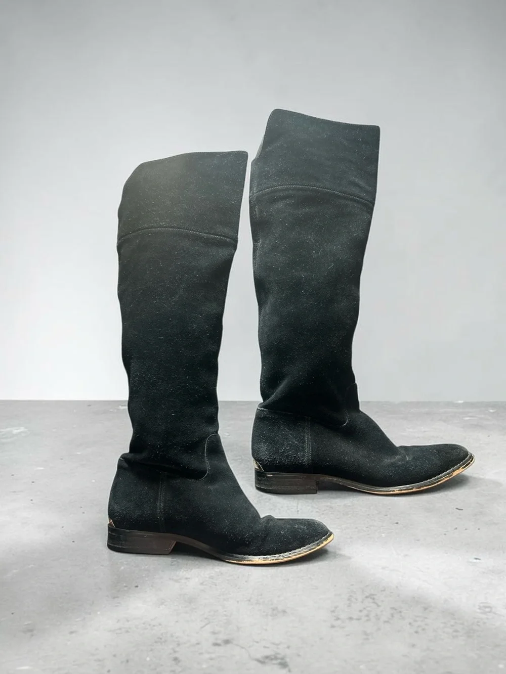 Michael Kors Black Suede Tall Knee High Boots Size 6.5 Leather